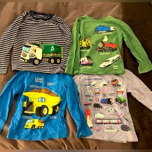 BUNDLE OF MINI BODEN VEHICLE SHIRTS SIZE 3-4 YRS